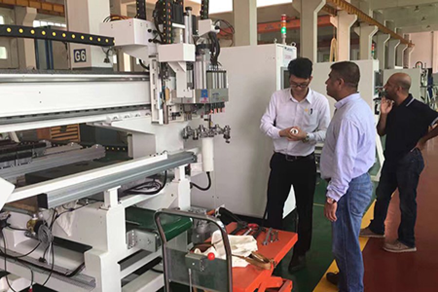 Oman agent visiting our factory for CNC center machine