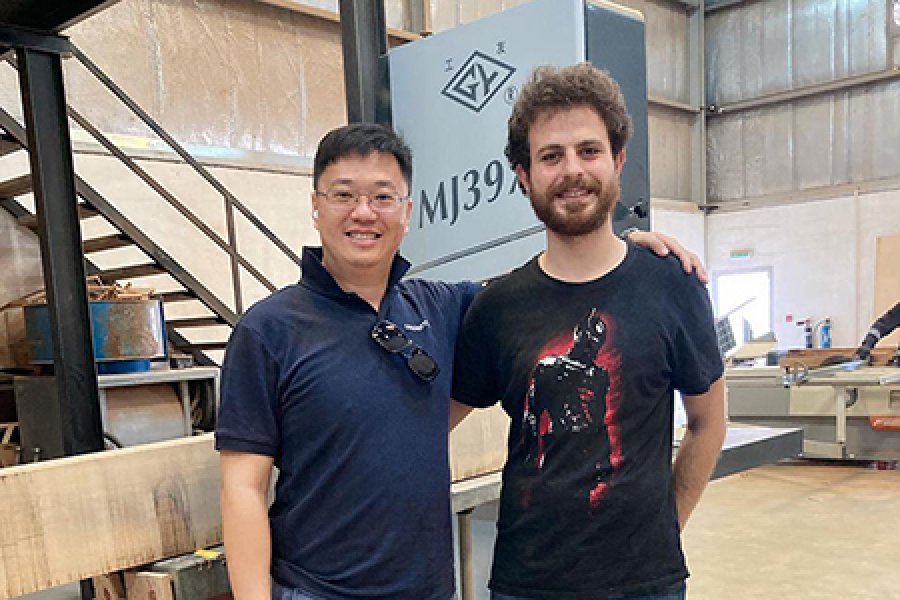 Heavy duty band saw for teak wood installed and finished commissioning and training in Dubai , UAE