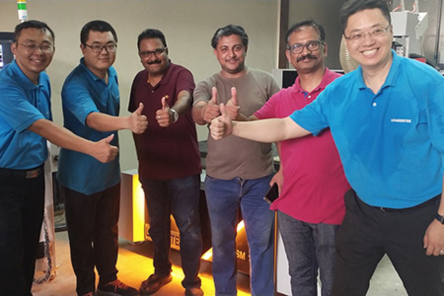 LEADERTEK team ATC CNC working center finished the installation commissioning and training in Ras Al Khor , Dubai , UAE