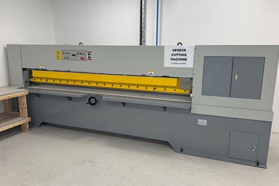 Veneer cutting machine , veneer stitching machines and hot press machine veneer production line delivered and installed in DIC client factory